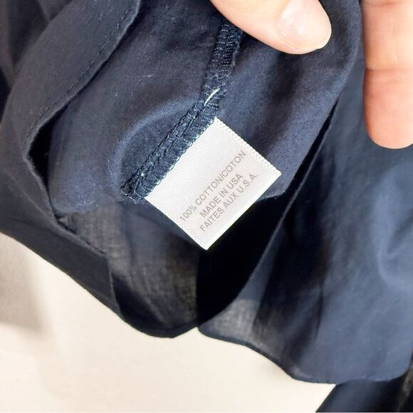 Misa Navy Off Shoulder Cotton Blouse Top Flared Sleeves Small - Picture 7 of 7